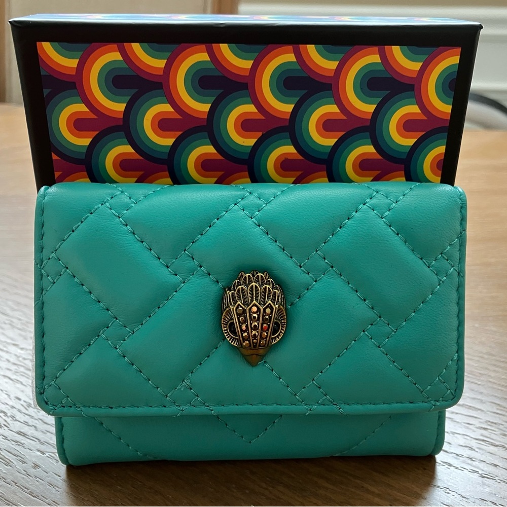 Kurt Geiger London Turquoise Trifold Card Holder
